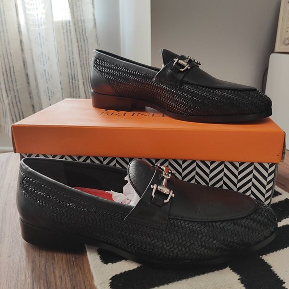 ROSSO Basket Weave Dress Loafer, Black, Size: US 7 - EU 39 main image 6